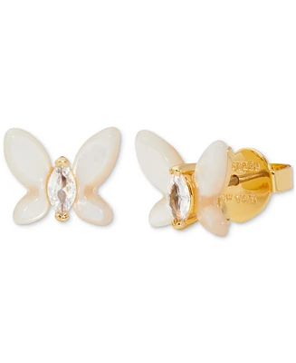 Kate Spade New York Gold-Tone Cubic Zirconia & Colored Butterfly Mini Stud Earrings