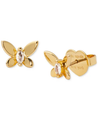 Kate Spade New York Gold-Tone Cubic Zirconia & Colored Butterfly Mini Stud Earrings
