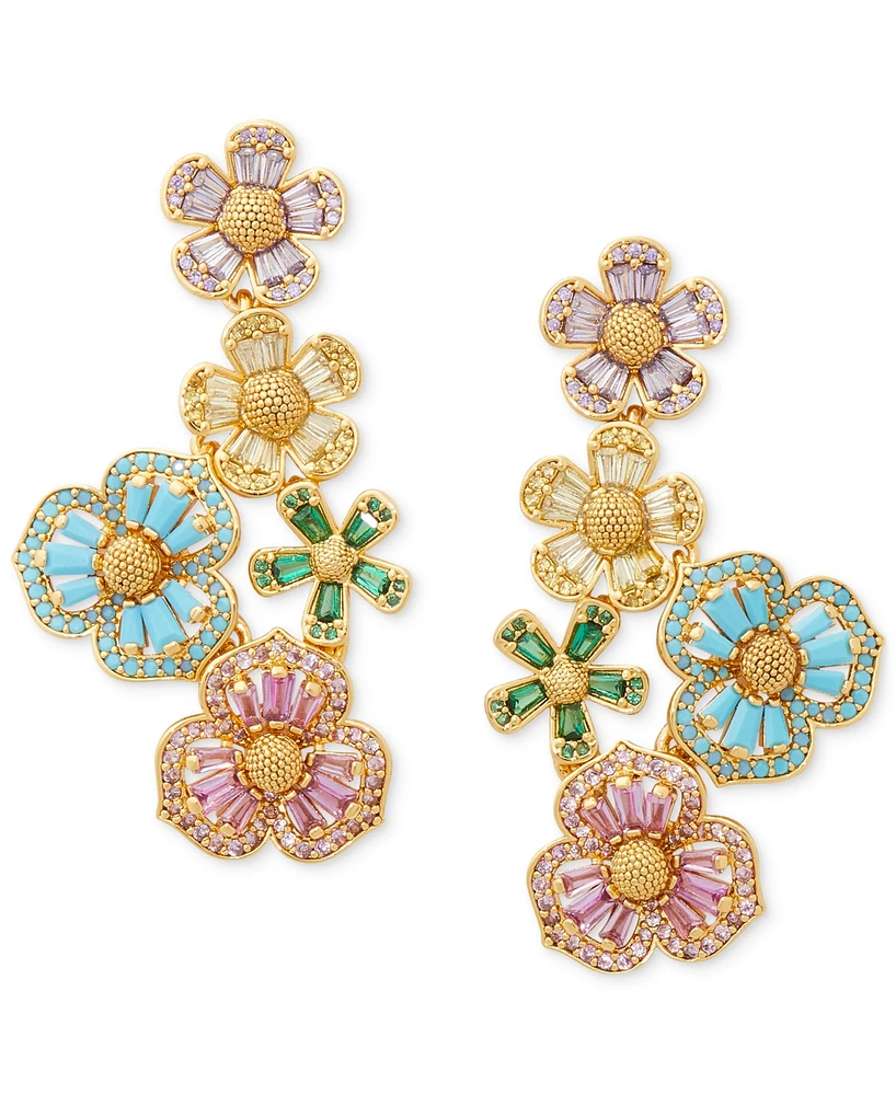 kate spade new york Gold-Tone Fleurette Cluster Drop Earrings