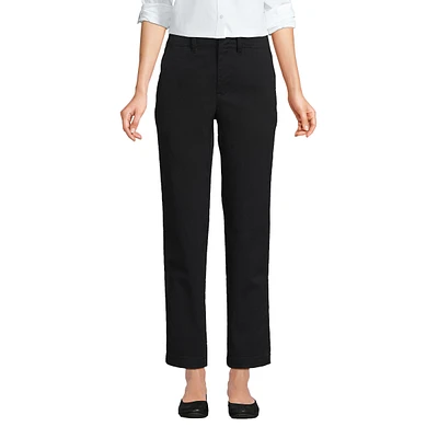 Lands' End Women's Mid Rise Classic Straight Leg Chino Ankle Pants