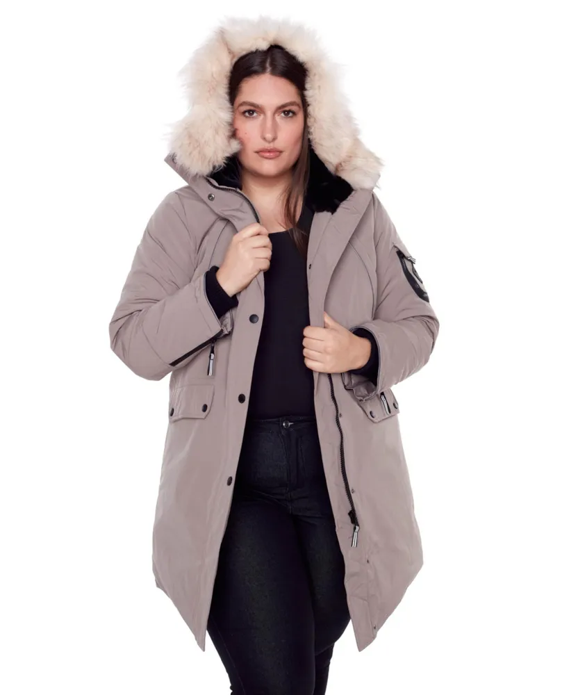 Alpine North Plus Size Laurentian Long Parka Winter With Faux Fur Hood