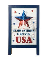 Glitzhome 24" H Patriotic, Americana Wooden Easel Porch Decor