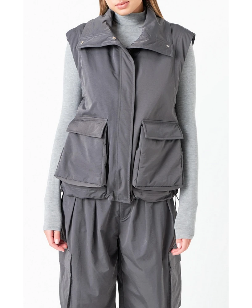 Women's Snap Button Boxy Vest