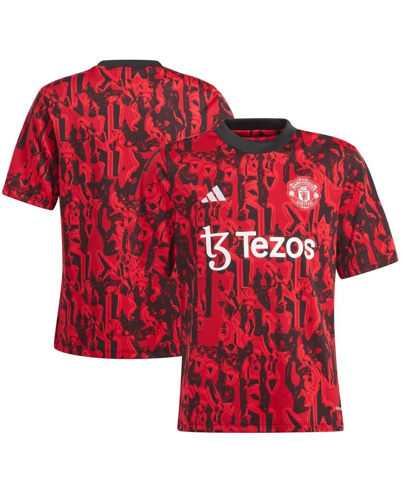 Big Boys adidas Red Manchester United 2023/24 Pre-Match Top