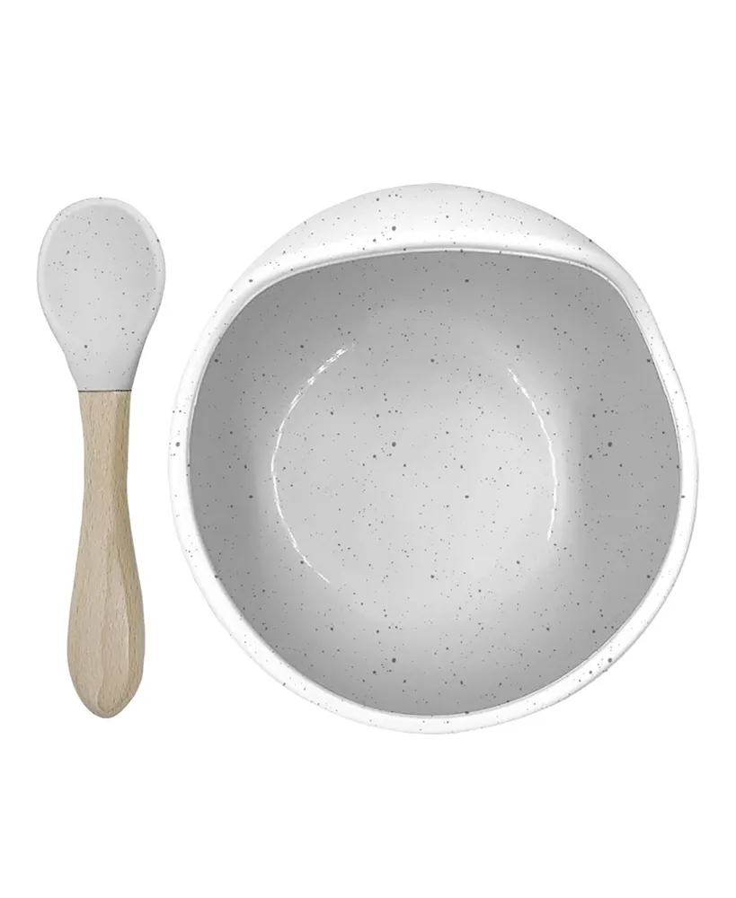 Kushies SiliScoop Silicone Suction Raised Edge Bowl with Spoon