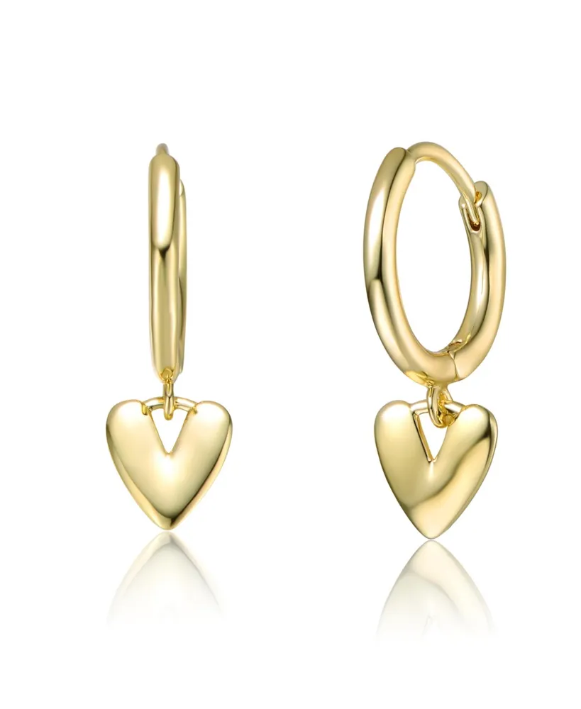 GiGiGirl Kids 14k Yellow Gold Plated Heart Dangling Earrings