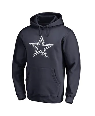 Men's Fanatics Navy Dallas Cowboys Splatter Logo Pullover Hoodie
