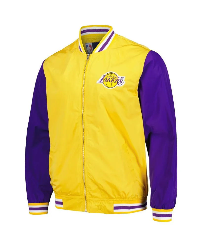 Men's Jh Design Yellow Los Angeles Lakers Full-Zip Bomber Jacket