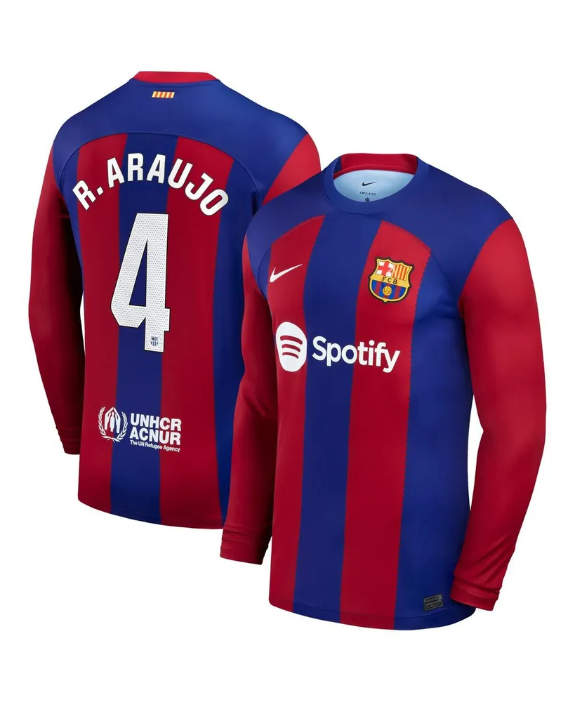 Men's Nike Ronald Araujo Royal Barcelona 2023/24 Home Replica Long Sleeve Jersey