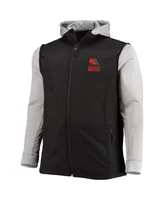 Men's Dunbrooke Black, Gray Cleveland Browns Big and Tall Alpha Full-Zip Hoodie Jacket