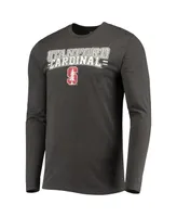 Men's Concepts Sport Cardinal, Heathered Charcoal Distressed Stanford Cardinal Meter Long Sleeve T-shirt and Pants Sleep Set