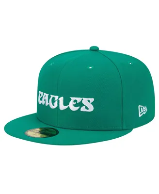 Men's New Era Kelly Green Philadelphia Eagles Historic Wordmark 59FIFTY Fitted Hat