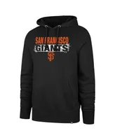 Men's '47 Brand Black Distressed San Francisco Giants Base Slide Headline Pullover Hoodie