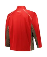 Men's Profile Crimson Oklahoma Sooners Big and Tall Quarter-Zip Raglan Jacket