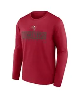 Men's Fanatics Red Tampa Bay Buccaneers Big and Tall Wordmark Long Sleeve T-shirt