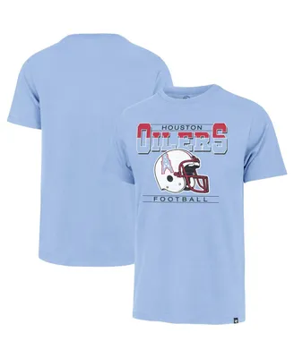 Men's '47 Brand Light Blue Distressed Houston Oilers Time Lock Franklin Big and Tall T-shirt