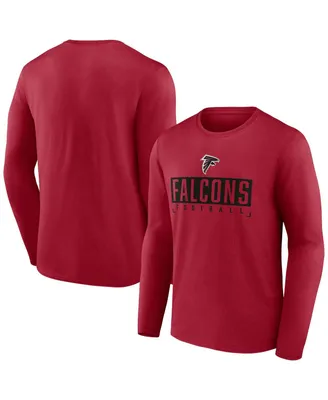 Men's Fanatics Red Atlanta Falcons Big and Tall Wordmark Long Sleeve T-shirt