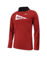 Big Boys Nike Crimson Alabama Tide Sideline Performance Long Sleeve Hoodie T-shirt