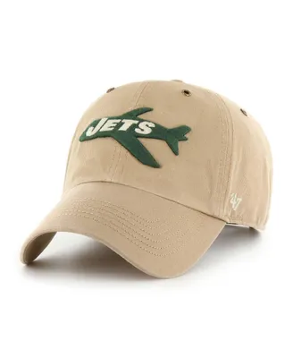 Men's '47 Brand Khaki New York Jets Overton Clean Up Adjustable Hat