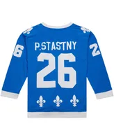 Men's Mitchell & Ness Peter Stastny Blue Distressed Quebec Nordiques Vintage-Like Hockey 1980/81 Line Player Jersey