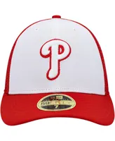 Men's New Era White, Red Philadelphia Phillies 2023 On-Field Batting Practice Low Profile 59FIFTY Fitted Hat
