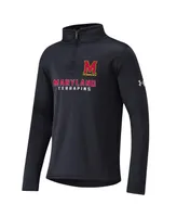 Big Boys Under Armour Black Maryland Terrapins Fleece Quarter-Zip Jacket