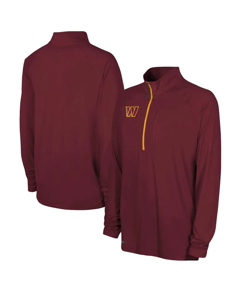 Men's Burgundy Washington Commanders Combine Authentic Raglan Quarter-Zip Top