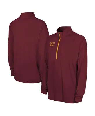 Men's Burgundy Washington Commanders Combine Authentic Raglan Quarter-Zip Top