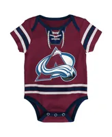 Infant Boys and Girls Burgundy Colorado Avalanche Hockey Jersey Bodysuit