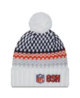 Women's New Era White Chicago Bears 2023 Sideline Cuffed Knit Hat with Pom