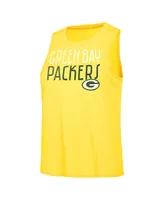 Women's Concepts Sport Green, Gold Distressed Green Bay Packers Muscle Tank Top and Pants Lounge Set