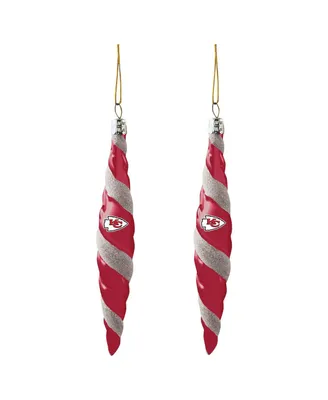 Kansas City Chiefs Two-Pack Swirl Blown Glass Ornament Set