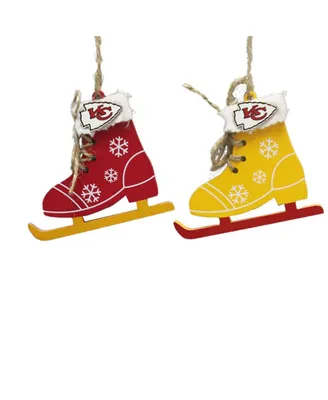 The Memory Company Kansas City Chiefs Two-Pack Ice Skate Ornament Set