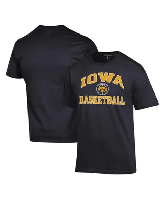 Men's Champion Black Iowa Hawkeyes Basketball Icon T-shirt