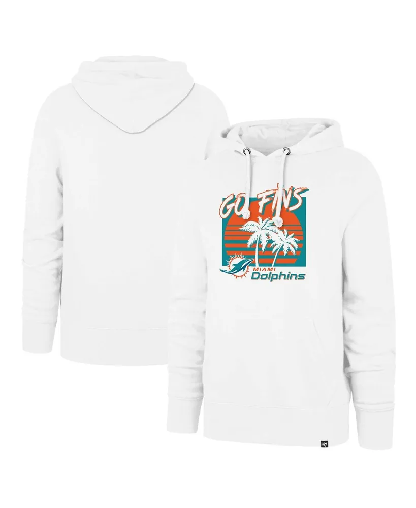 Men's '47 Brand White Miami Dolphins Go Fins Regional Headline Pullover Hoodie