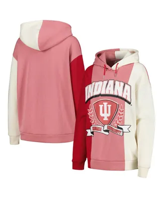 Women's Gameday Couture Crimson Indiana Hoosiers Hall of Fame Colorblock Pullover Hoodie