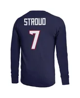 Men's Majestic Threads C.j. Stroud Navy Houston Texans Name and Number Long Sleeve T-shirt