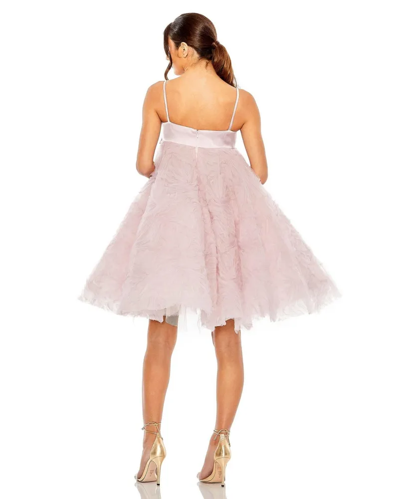 Mac Duggal Women's Bow Front Tulle Mini Dress