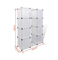 Modular Cabinet with 9 Compartments 42.9"x14.4"x56.3" White