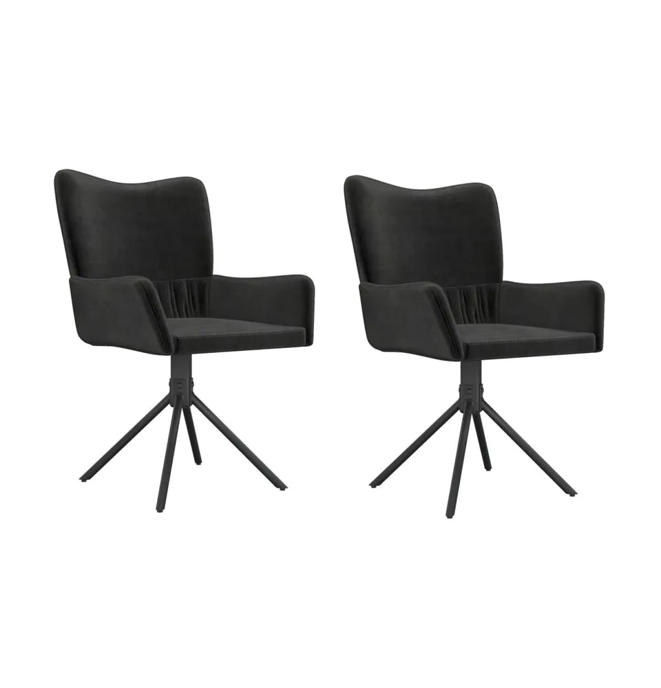 Swivel Dining Chairs 2 pcs Black Velvet