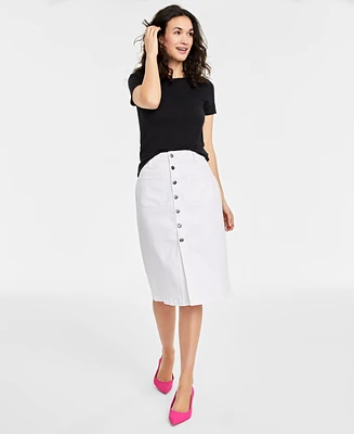 On 34th Women's Patch Pocket Denim Skirt, Created for Macy's