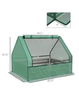 Outsunny Raised Garden Bed with Small Greenhouse