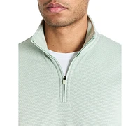 Kenneth Cole Men's Stretch Textured-Knit Quarter-Zip Performance Sweatshirt