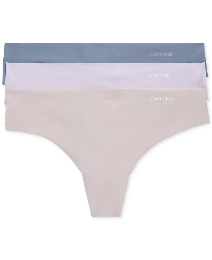 Calvin Klein Women's Invisibles 3-Pack Thong Underwear QD3558