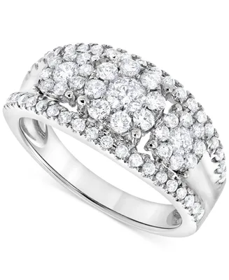 Diamond Flower Cluster Ring (1 ct. t.w.) in 14k White Gold