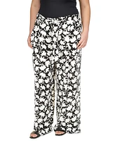 Michael Kors Plus Floral Belted Pants