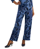 Jm Collection Petite Glamorous Garden Pull-On Wide-Leg Pants, Created for Macy's