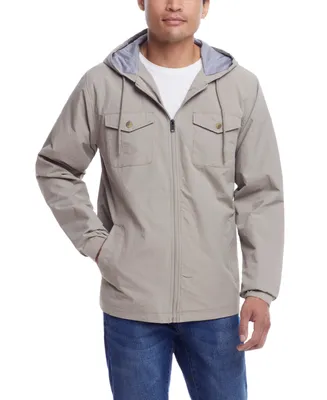 Weatherproof Vintage Men's Nylon Zip Front Hooded Jacket