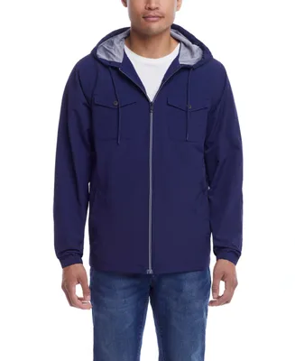 Weatherproof Vintage Men's Nylon Zip Front Hooded Jacket
