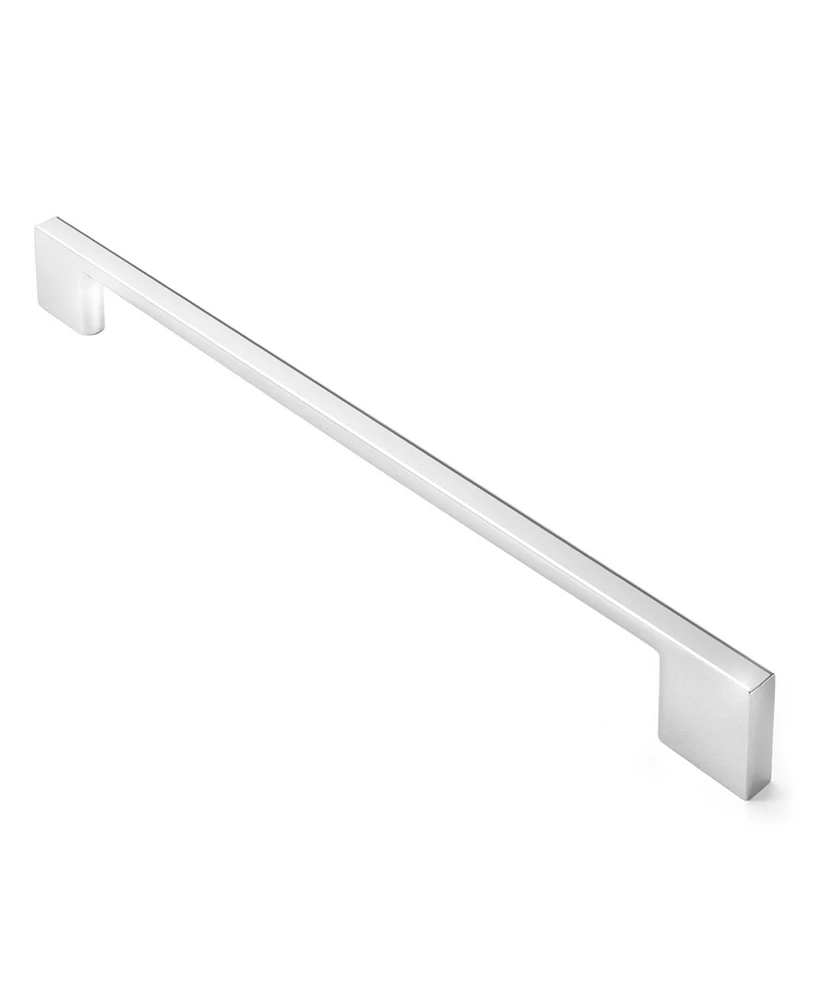 Cauldham 5 Pack Solid Kitchen Cabinet Pulls Handles (9" Hole Centers) - Modern Thin Profile Drawer/Door Hardware - Style M255 - Polished Chrome